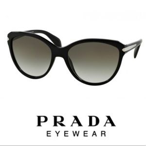 New and Authentic PRADA PR 15PS Black Sunglasses with Gray Gradient Lenses